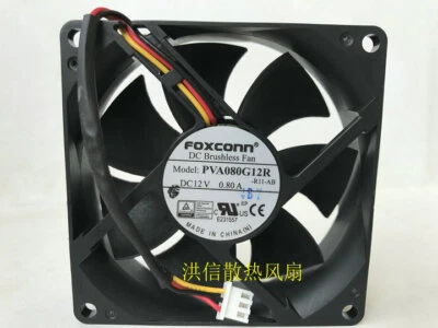 1 PCS  FOXCONN  Fan  PVA080G12R -R11-AB DC 12V 0.80A 8025 8CM 3 Pin Cooling fan - Image 1 of 4