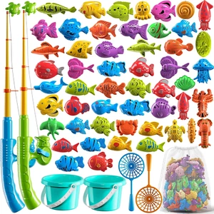 Magnetic Fishing Game Pool Toys for Kids 3-5, Water Table Bathtub Kiddie Party T - Picture 1 of 12