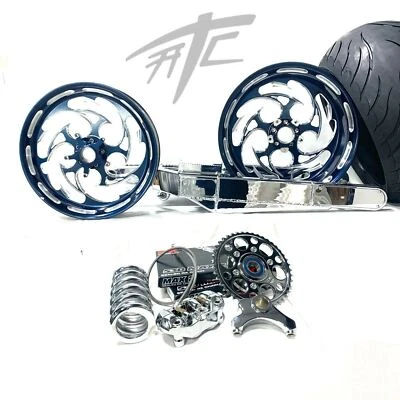 300 FAT TIRE KIT MISTY MIDNIGHT WHEELS CHROME ARM 12-22 KAWASAKI NINJA ZX-14R Foto 1 de 4