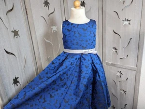 NEW Flower Girl Easter Wedding party Dress Birthday blue country lace size 4 - Picture 1 of 7