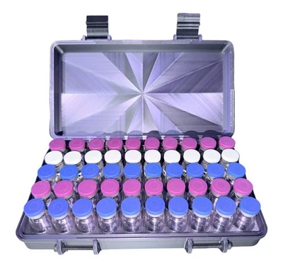 Caja de almacenamiento de péptidos/insulina de 50 quilates - negra/púrpura Foto 1 de 4