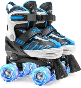 Roller Skates for Girls Boys Ages Large-Youth(3-6 US), Blue - Picture 1 of 7