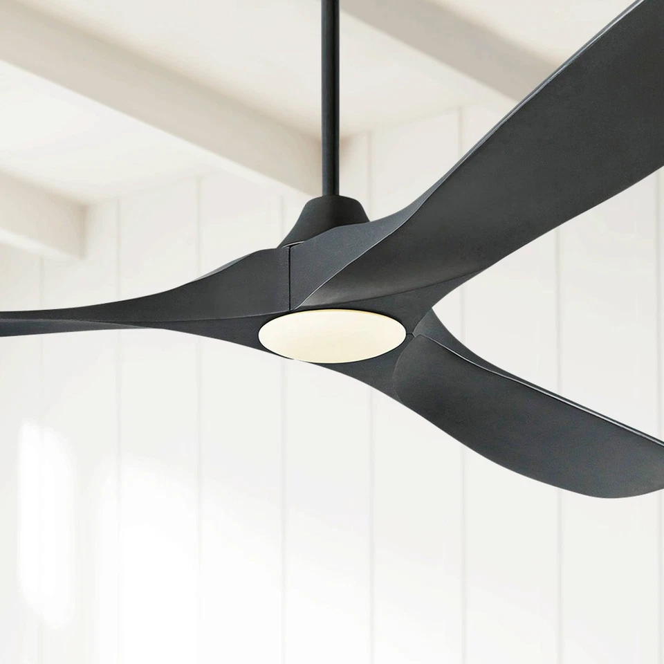 70" Visual Comfort Maverick Max Black Damp Rated LED Fan with Remote - Image 1 of 3