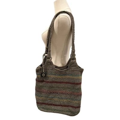 The SAK Voyager Crochet Striped Belle Shoulder Tote Beach Bag Purse Boho Hippie - Image 1 of 4