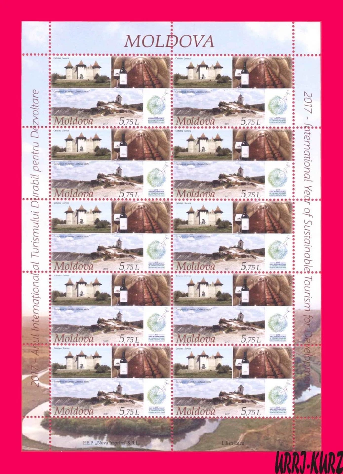 MOLDOVA 2017 Year Tourism Architecture Fortress Monastery Church Wine Winery m-s - Image 1 of 1