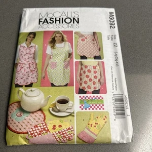 McCall's Pattern  #M6092 ZZ Fashion Accessories Aprons Place Mats Sizes Lrg-Xxl - Picture 1 of 4