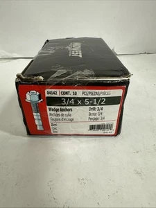 3/4" x 5-1/2" Zinc Concrete Wedge Stud Anchor Bolts (10 pcs) - Picture 1 of 3