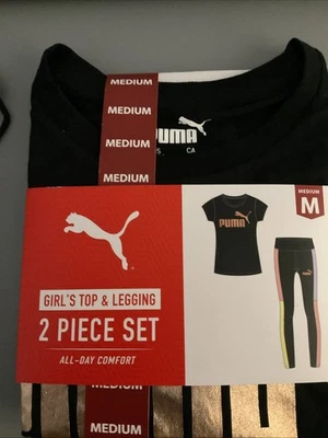 Puma Girls Top & Legging 2 Piece Set Medium - Image 1 of 4