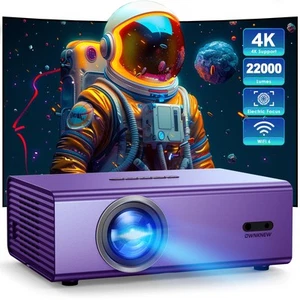 Electric Focus Projector with WiFi6 and Bluetooth 5.3, Outside Video Movie Pr... - Picture 1 of 7