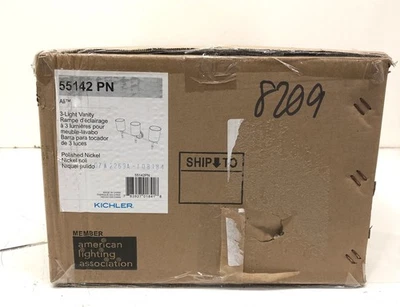 Kichler Ali 23.25 in. 3-Light Polished Nickel Vanity Light Opal Glass 55142PN - Image 1 of 2