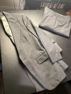 Polo by Ralph Lauren 2 Piece Wool Pinstripe Gray Suit 38R Pants 30W x 30 inseam - Image 1 of 4