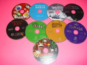 9 Wii DISC ONLY Untested lot! New Super Mario Bros Donkey Kong Country Returns - Picture 1 of 5