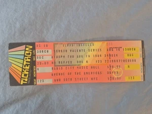 August 8-16-84 1984 ELVIS COSTELLO Ticket Stub Radio City Music Hall New York - Picture 1 of 2