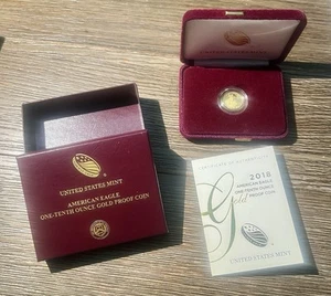 2018 GOLD AMERICAN EAGLE 1/10 OZ GOLD $5 DOLLAR COIN U.S. Mint Proof - Picture 1 of 3