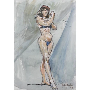Watercolour and gouache by Pete Hawser. Titled "Strength" - Picture 1 of 3