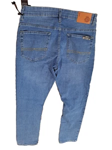 BUFFALO DAVID BITTON ASH-X mens slim stretch jeans 34X30 vintage blue wash nwt! - Picture 1 of 12