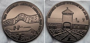 Auschwitz Gun Metal Silbermünze Holocaust Vintage Konzentrationslager polnische Juden - Bild 1 von 23