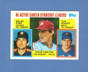 1984 Topps Strikeout Leaders #707 Nolan Ryan, Steve Carlton, Tom Seaver