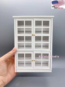 Dollhouse Miniature 1:12 Kitchen Display Cabinet Cupboard Shelf Wood Furniture - Picture 1 of 9