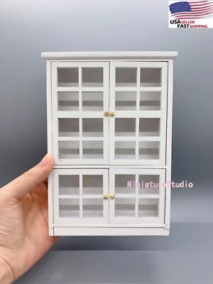 Dollhouse Miniature 1:12 Kitchen Display Cabinet Cupboard Shelf Wood Furniture - Image 1 of 4