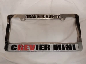 Telaio targa metallo concessionario auto Orange County Crevier MINI, Santa Ana, CA - Foto 1 di 3