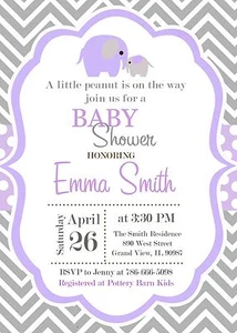 Elephant Baby Shower Invitation - Picture 1 of 1