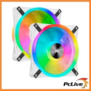 Corsair iCUE QL140 RGB 140mm PWM White Case Fan 2 Pack Lighting Node CORE 14cm - Picture 1 of 1