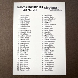 Rara lista di controllo Skybox Autographics Legends 2004 come nuova NBA HOF Lebron Rookie RC SP - Foto 1 di 4