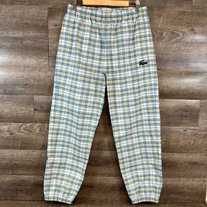 Lacoste Pantaloni Uomo Bianco Check Plaid Wind Jogger Track Vestibilità Relaxed Taglia M - Foto 1 di 16