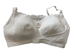 Sujetador de mastectomía de doble bolsillo panel modesto blanco sin cables autógrafo M&S Reino Unido 34C - Imagen 1 de 4
