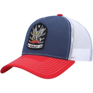 Hurley Wild Things Trucker Hat Blue - White Mesh - Eagle - Patch - Snap Back - Picture 1 of 4