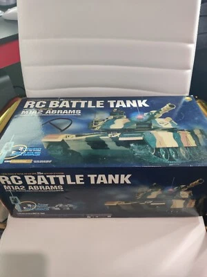 1/24 RC BATTLE TANK M1A2 ABRAMS Tested (COMPLETE IN BOX) DESERT CAMO US MILITARY - Image 1 of 4