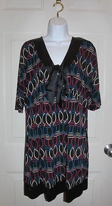 Bisou bisou Geometric Black Multicolor Dress Size Large *EUC  - Bild 1 von 8