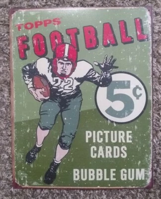 Paquete de tarjetas de fútbol americano Topps cartel publicitario decoración letrero DE #1406 ESTILO RÚSTICO Foto 1 de 4