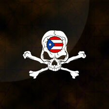 Puerto Rico Skull No3 Vinyl Car Decal Sticker 6.75"(H) Puerto Rican Flag