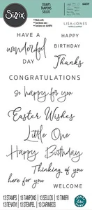 Sizzix 13pc Clear Stamp set Daily Sentiments #666519 Retail $14.99 by Lisa Jones - Picture 1 of 9