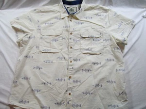 Tallwoods Herren 3XLT Hemd Angeln Elfenbein Blau Fisch Belüftet Taschen Stangenhalter 3XL - Bild 1 von 7