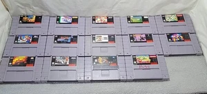 Super Nintendo SNES Game Lot (14) - Tetris 2, Choplifter 3, Dracula, Wild CATS + - Picture 1 of 12