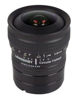 Lensbaby Circular Fish-eye Lens 5.8mm F3.5 Micro Four Thirds Mount EMS W/T - Image 1 of 3