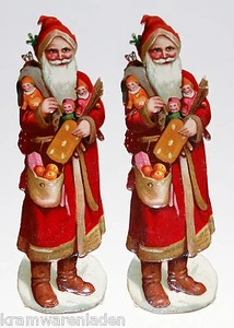2 obleas antiguas en relieve de Papá Noel 14,5 cm - DIE CUT SCRAPS - Imagen 1 de 1