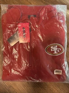NFL Team Apparel San Francisco 49ers 1/4 Zip Pullover Fleece Jacket SZ S Red NWT - Picture 1 of 5