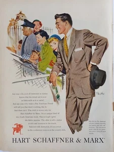 Anuncio impreso Hart Schaffner Marx 1951. el traje que se ve bien y se siente bien - Imagen 1 de 1