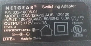 Netgear 12VDC 1A AC Adapter(Switching Adapter); Part #332-10006-01 - Picture 1 of 4
