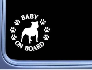 Baby on Board Staffy Bull L487 Terrier 6" Sticker decal - Picture 1 of 1