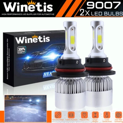 2X 9007 LED Headlight Bulbs Lamp Conversion Kit Hi Lo Beam Headlamp 6000K White - Image 1 of 4