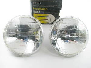 (2) Philips 5001 Headlight Headlamp Bulb - 50W 12V PAR46 5-3/4" Diameter