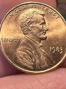 ‼️1983 Lincoln Memorial Penny AU- IMPRESSION OF LINCOLN ON REVERSE. ERROR - Picture 1 of 9