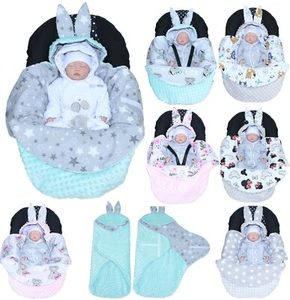 Baby HASE- Einschlagdecke MINKY mit Kapuze Babyschale Decke - Bild 1 von 33