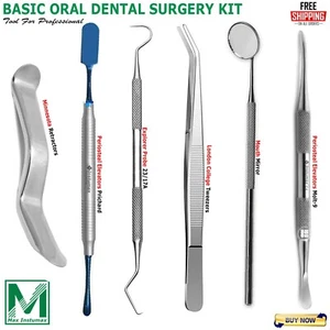 6 PCS PREMIUM BASIC ORAL DENTAL SURGERY SURGICAL INSTRUMENTS SET KIT - Picture 1 of 7