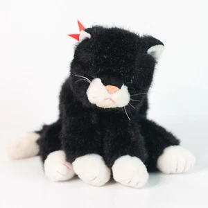 Ty Botas Clásicas Gato Negro Blanco Gatito Rojo Cinta Sin Etiqueta de Oreja - Imagen 1 de 6